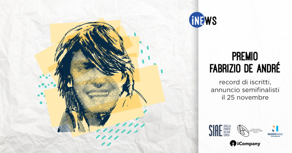 Premio Fabrizio De André 2019: record di iscritti, annuncio semifinalisti il 25 novembre - iNEWS