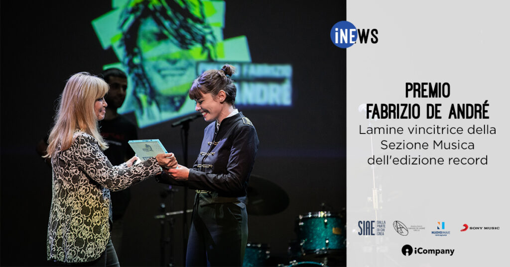 Premio De André: Lamine vincitrice della Sezione Musica dell'edizione record - iNEWS