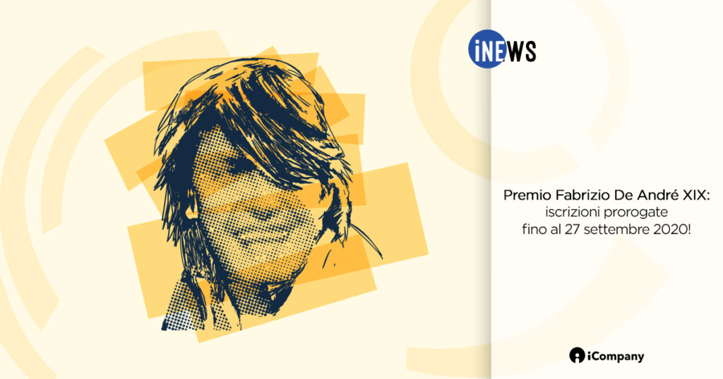 Premio Fabrizio De André XIX: iscrizioni prorogate fino al 27 settembre 2020 - iNEWS