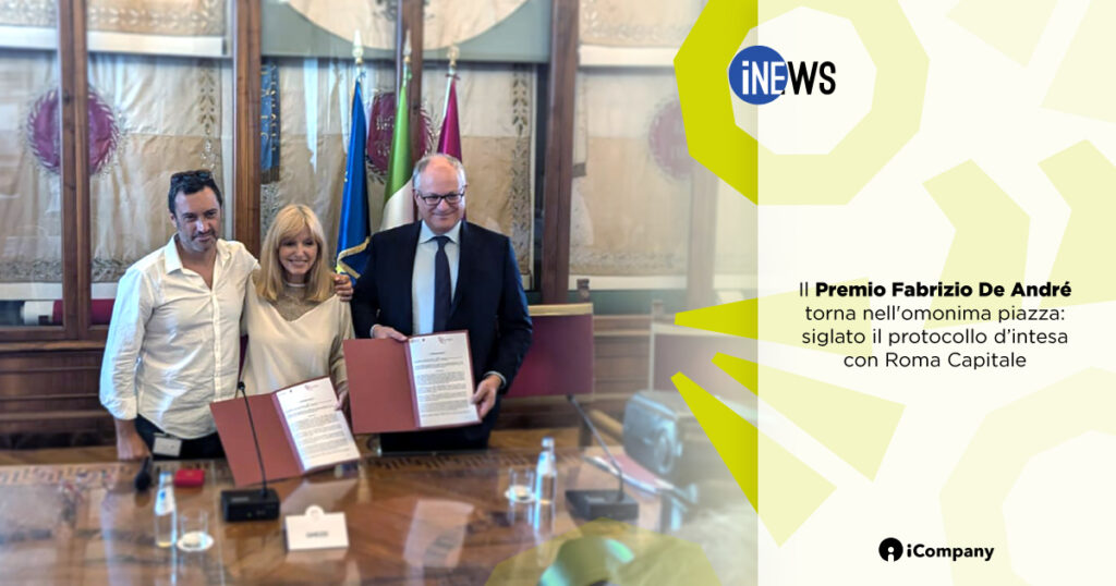 Il Premio Fabrizio De André torna nell'omonima piazza: siglato il protocollo d’intesa con Roma Capitale - iNEWS